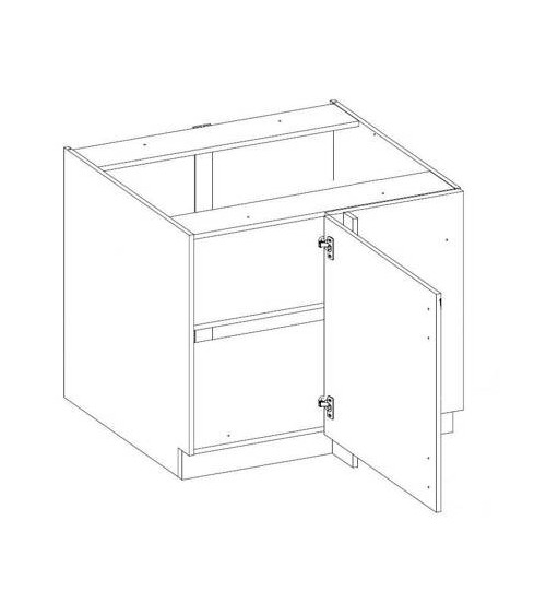 Ensemble cuisine en L STILO gris poussière/blanc 285x170 cm
