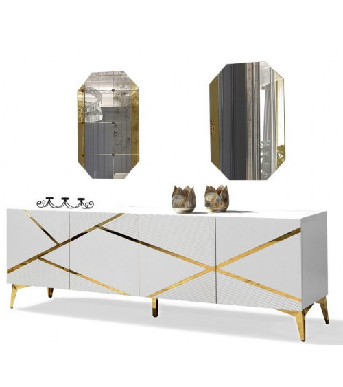 Aparador  4 puertas DIAMOND blanco 220 x 73 x 45 cm