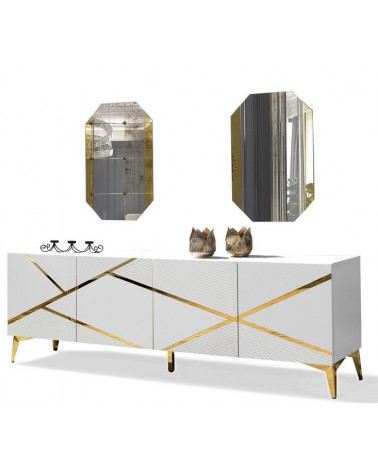 Aparador  4 puertas DIAMOND blanco 220 x 73 x 45 cm