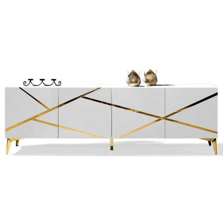 Aparador  4 puertas DIAMOND blanco 220 x 73 x 45 cm
