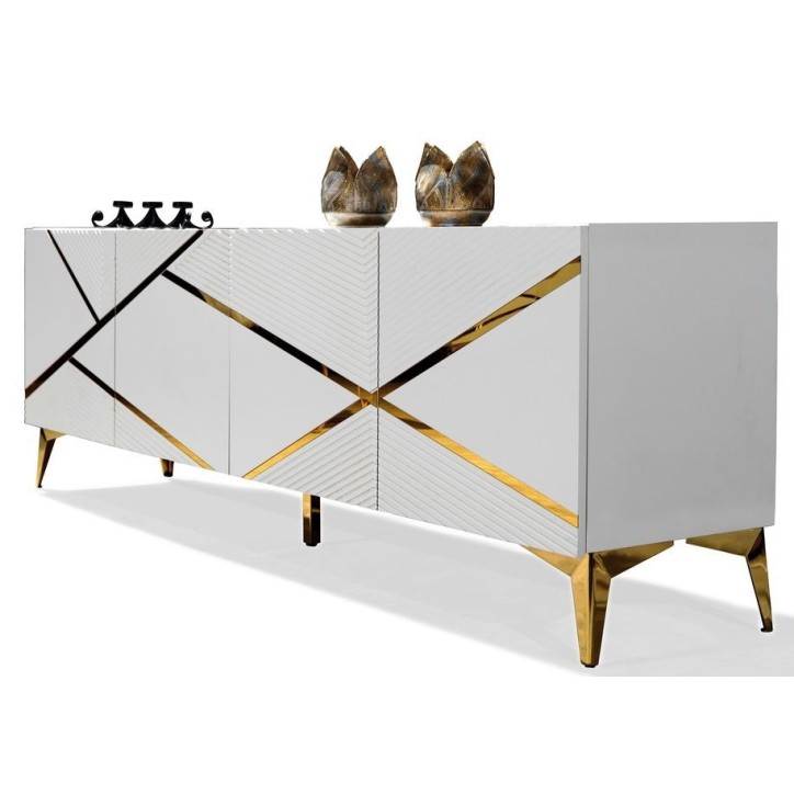 Credenza DIAMOND WHITE 4 porte 220 cm
