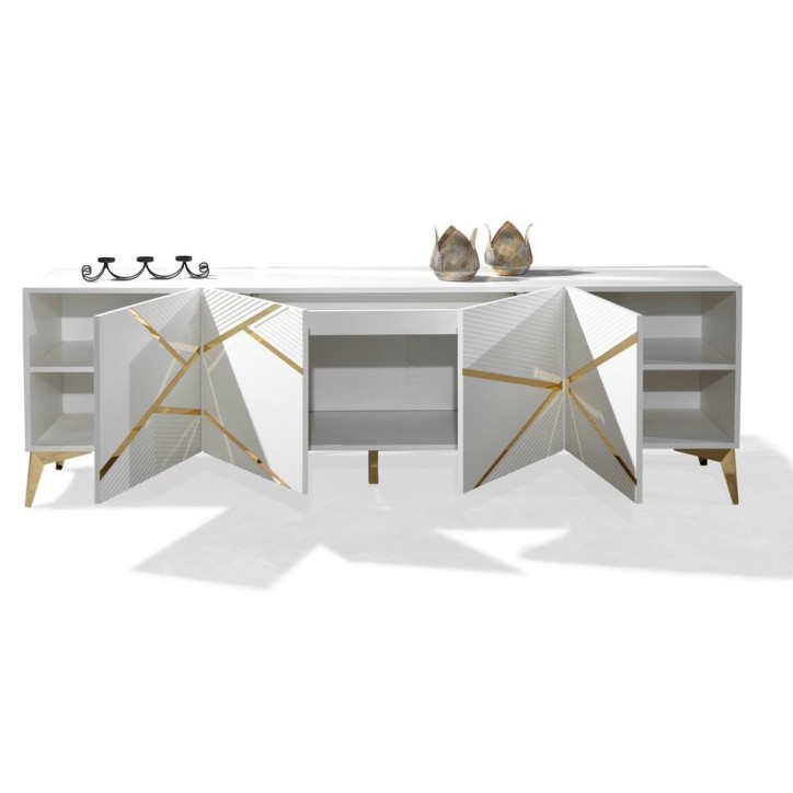 Credenza DIAMOND WHITE 4 porte 220 cm