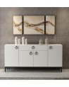 Buffet MOON blanc 4 portes 1 tiroir 160 cm blanc