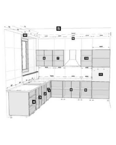 Cuisine d'angle GLORY II LAVE MAT