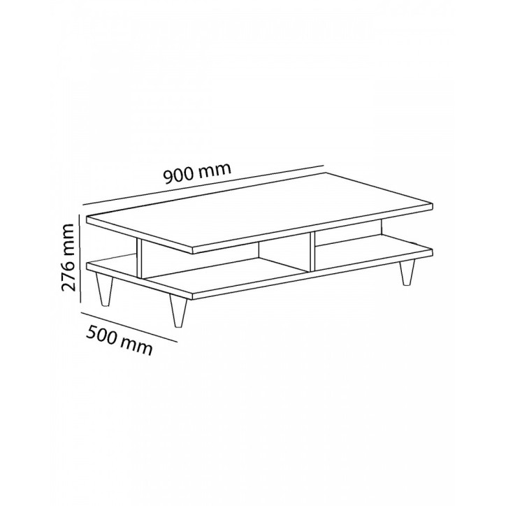 Table basse ISABEL 90 cm blanc-chêne Table basse ISABEL 90 cm blanc-chêne