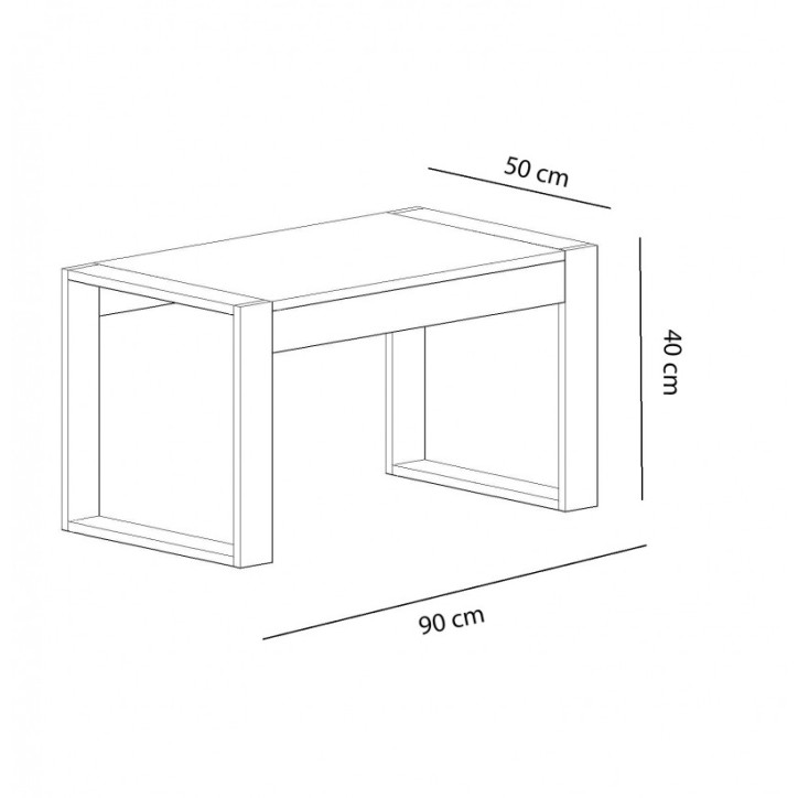 Table basse RETRO blanc-pin