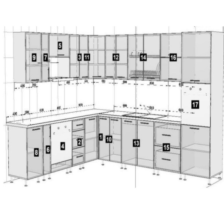 Cuisine d'angle GLORY blanche