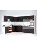 Cuisine d'angle GLORY noir brillant