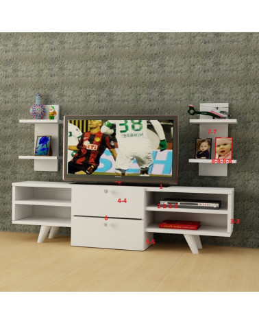 Porta TV ALMIRA 120 cm bianco
