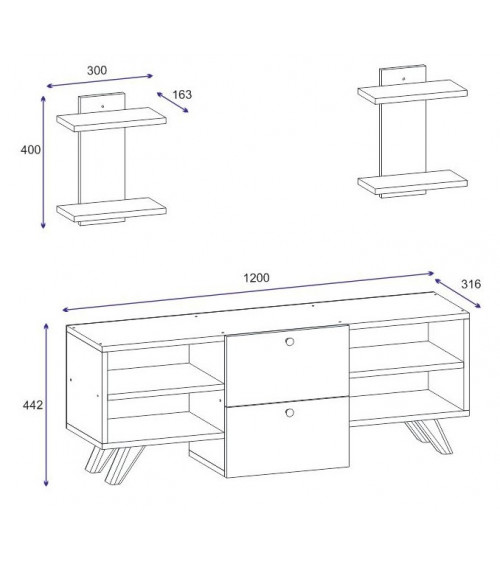 Ensemble meuble TV ALMIRA