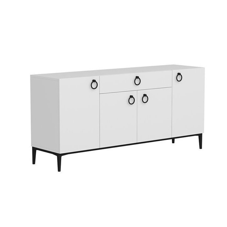 Buffet MOON blanc 4 portes 1 tiroir 160 cm blanc