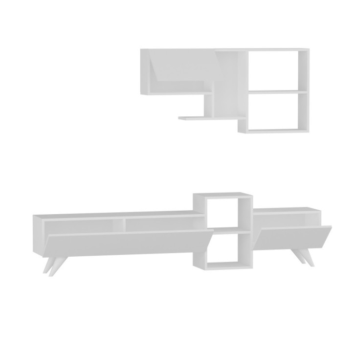 Set porta TV NEHIR 223 cm bianco