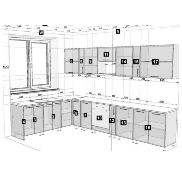 Cuisine d'angle GLORY noir et blanc brillant