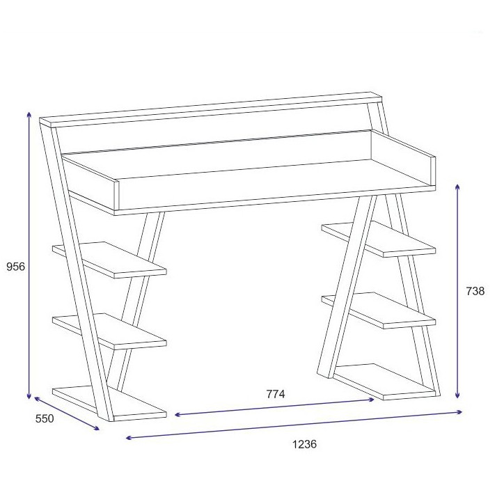 Bureau ARNETTI Noyer - blanc
