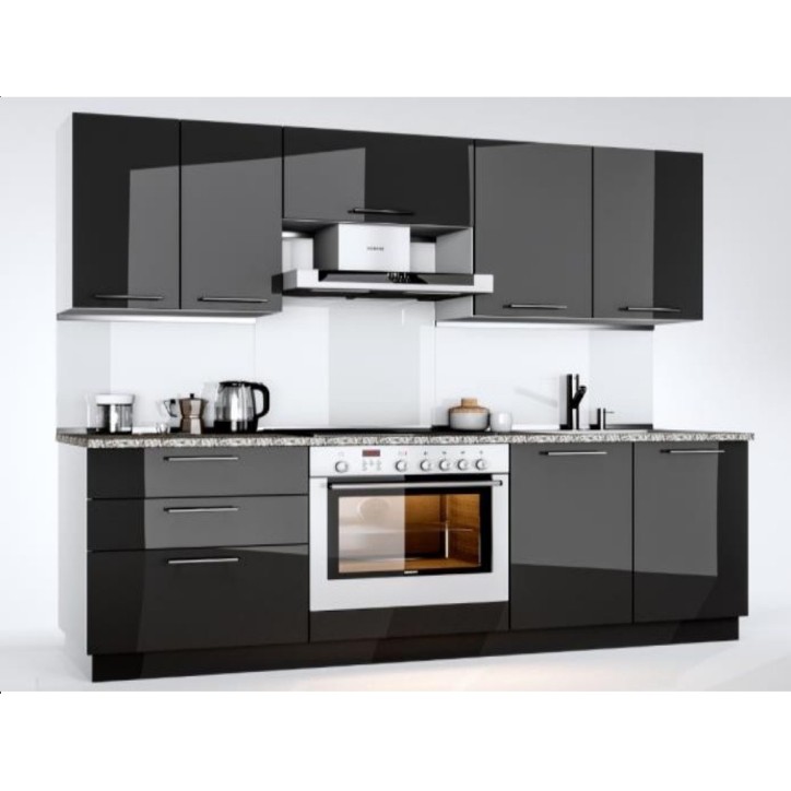 Cuisine GLORY noire 200 cm