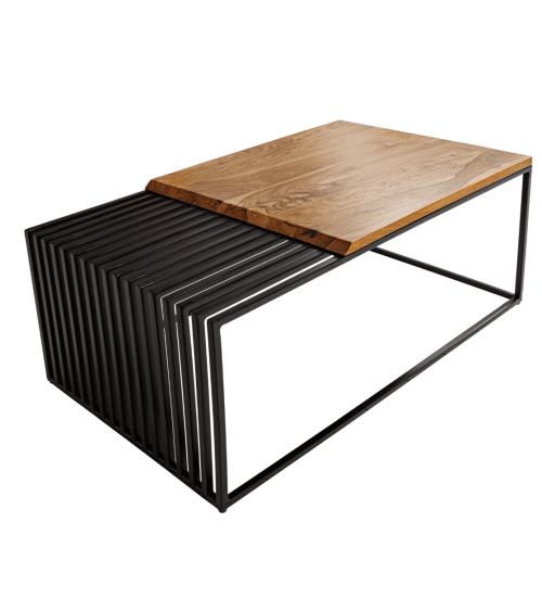 Table basse ARCHITECTURE 100 cm en bois de sheesham