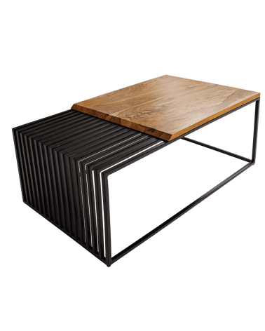 Table basse ARCHITECTURE 100 cm en bois de sheesham