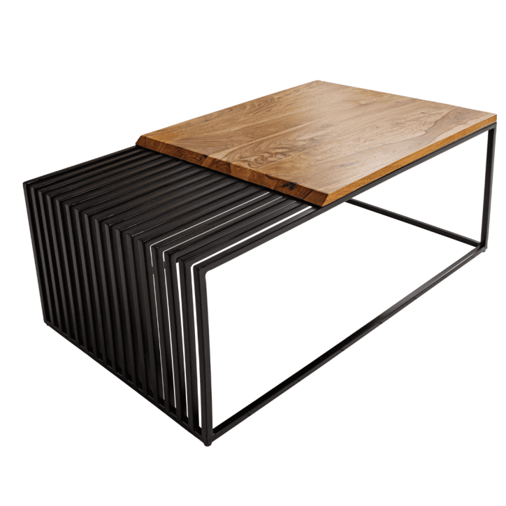 Table basse ARCHITECTURE 100 cm en bois de sheesham