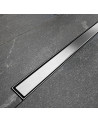 Caniveau de Douche en Acier Inox Italienne Siphon Sol d'évacuation à Carreler pour salle de bain 80cm