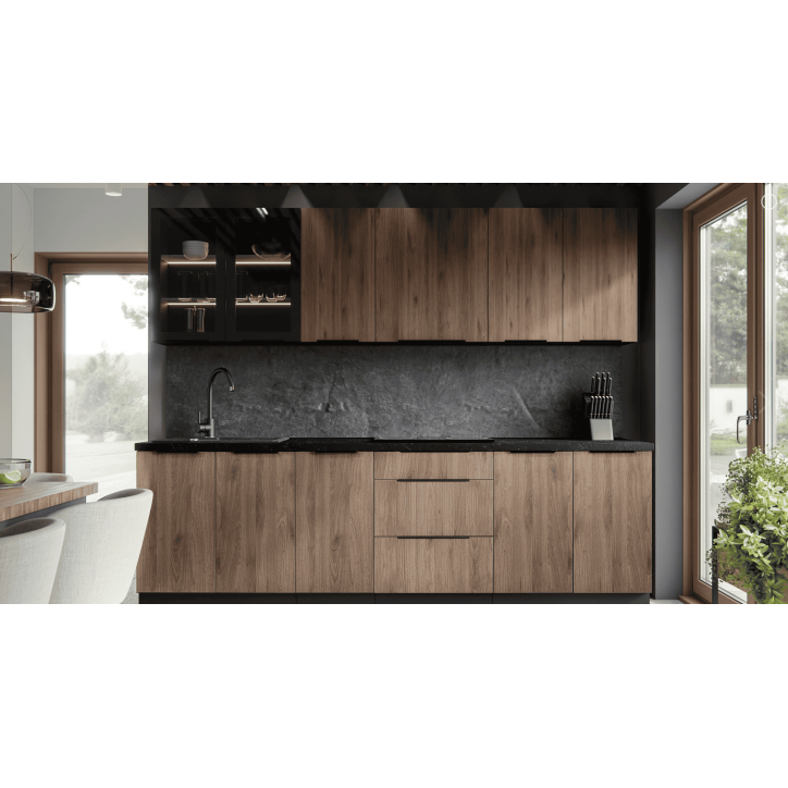 Cuisine MONZA en noir mat et brun