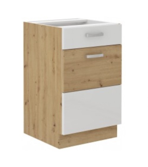 Ensemble cuisine en L ARTISAN blanc & chêne 285x110 cm