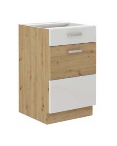 Ensemble cuisine en L ARTISAN blanc & chêne 285x110 cm