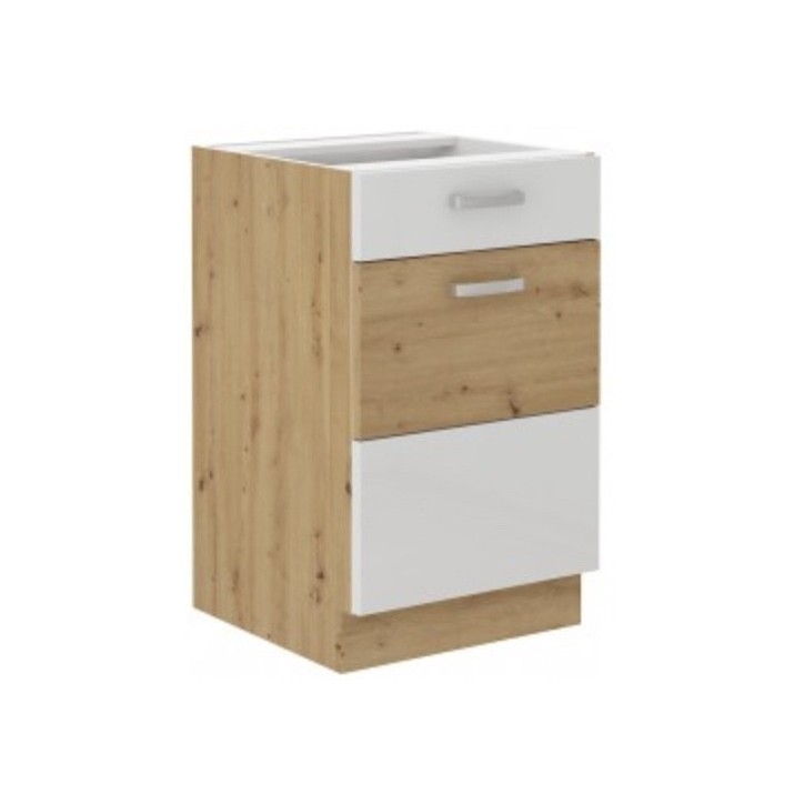 Ensemble cuisine en L ARTISAN blanc & chêne 285x110 cm