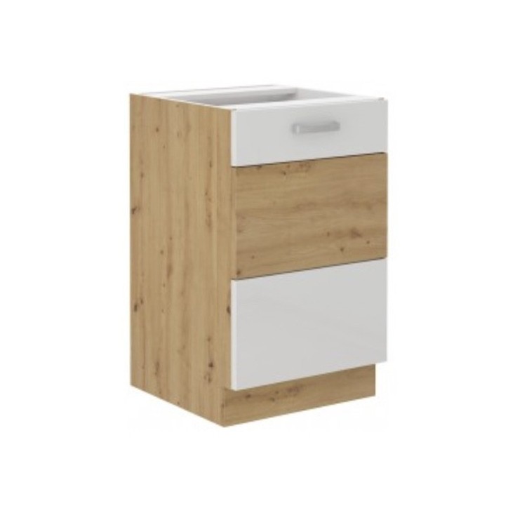 Ensemble cuisine en L ARTISAN blanc & chêne 285x110 cm