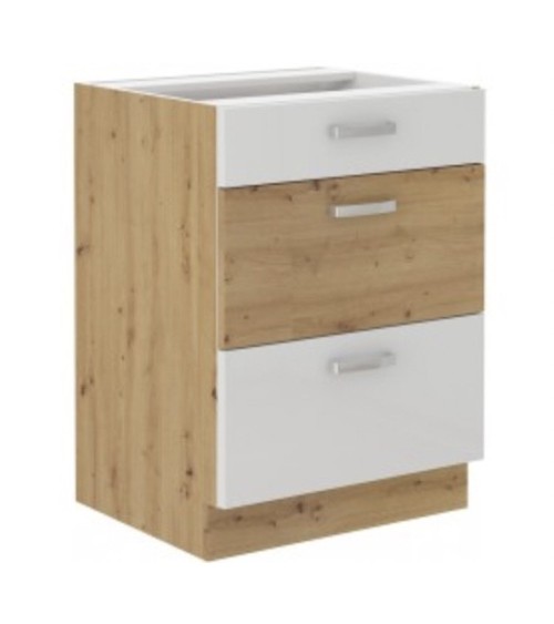 Ensemble cuisine en L ARTISAN blanc & chêne 285x110 cm