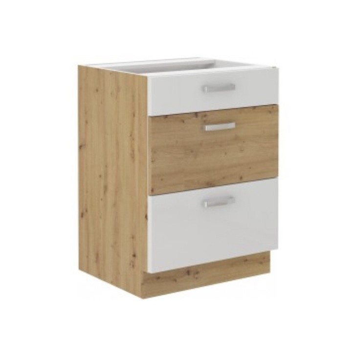 Ensemble cuisine en L ARTISAN blanc & chêne 285x110 cm