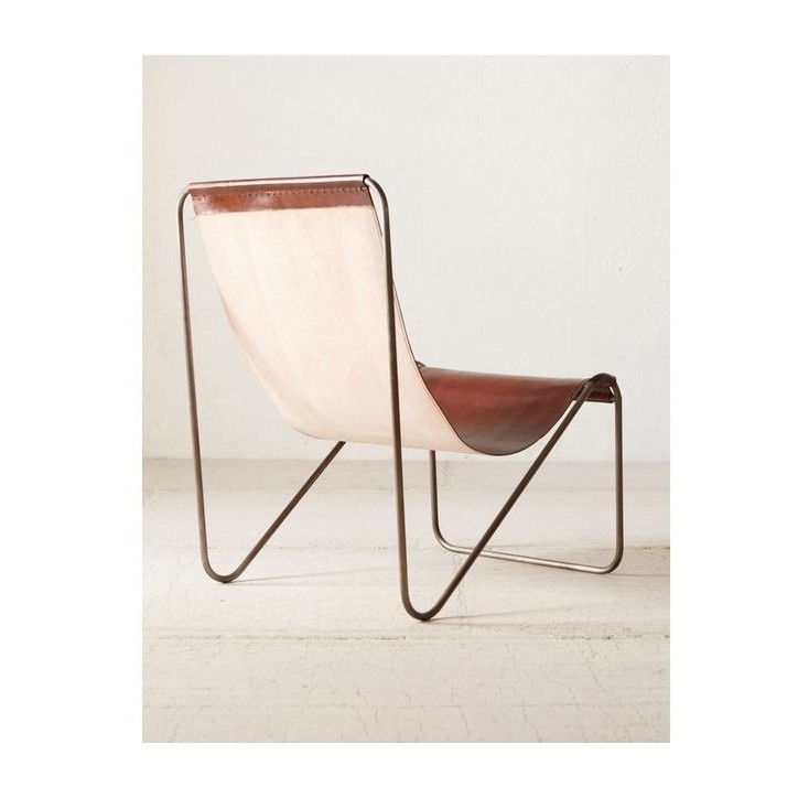 BRUINE FAUTEUIL VAN ECHT LEER
