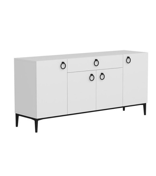 Buffet MOON blanc 4 portes 1 tiroir 160 cm blanc