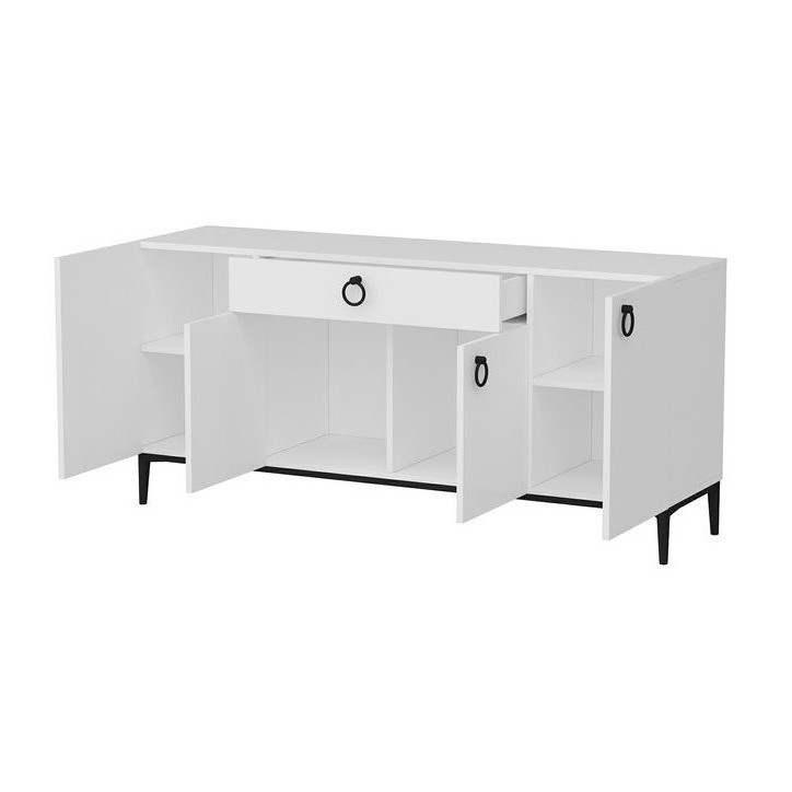 Buffet MOON blanc 4 portes 1 tiroir 160 cm blanc