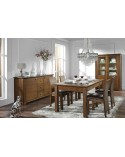 Salle à manger complète CASSETTI chêne massif foncé