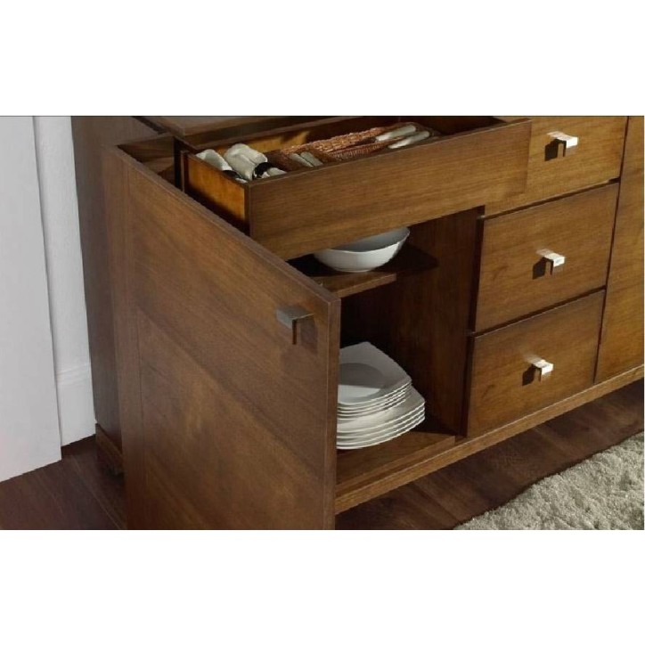 Salle à manger complète CASSETTI chêne massif foncé Salle à manger complète CASSETTI chêne massif foncé