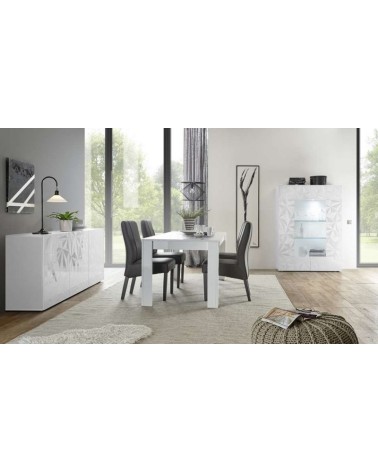 Salle à manger complète LUTHER 3 éléments en blanc