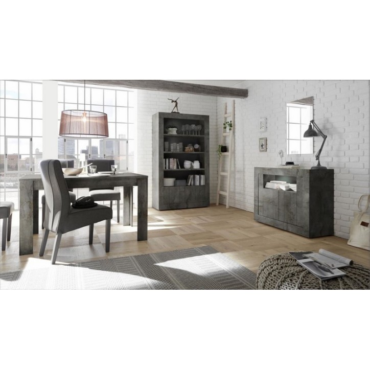 Salle à manger complète SAMANTHA anthracite Salle à manger complète SAMANTHA anthracite