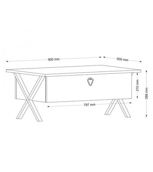 Table basse IRON  90cm