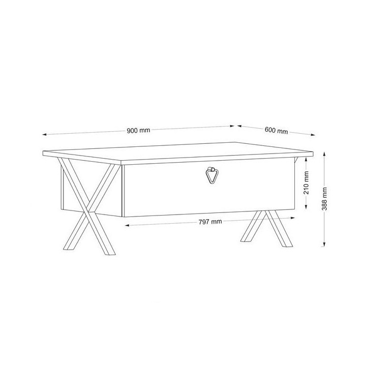 Mesa de centro em ferro 90cm Mesa de centro em ferro 90cm