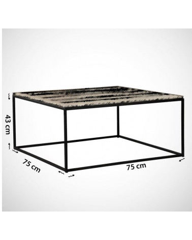 Mesa de centro POLY 75 cm madera y negro