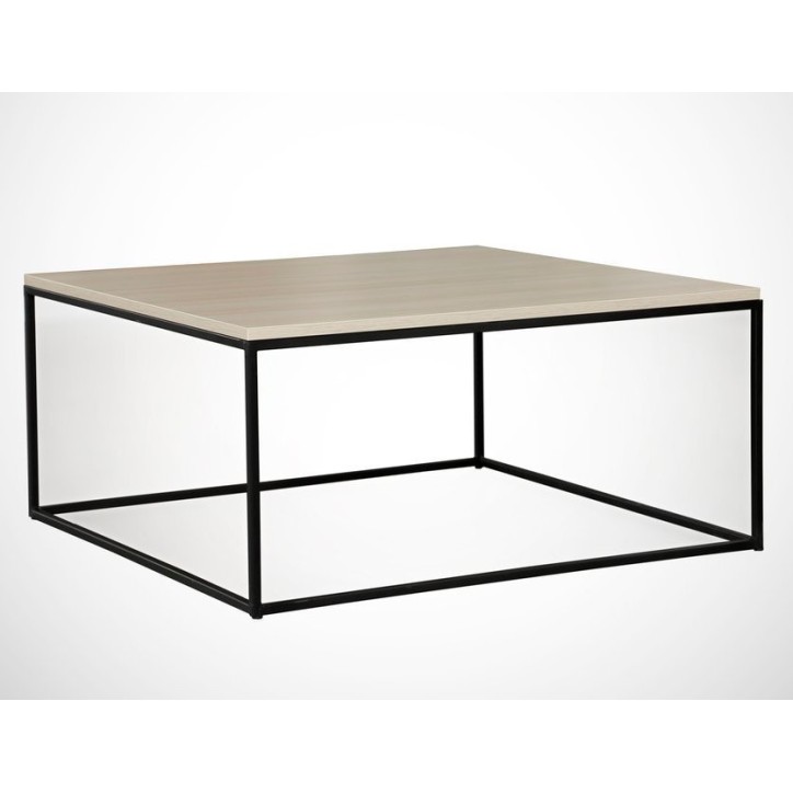 Table basse POLY 75 cm bois et noir