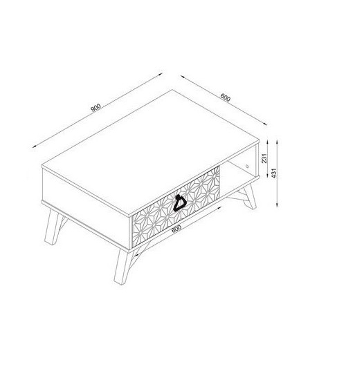 Mesa de centro YAKAMOZ  90CM nogal