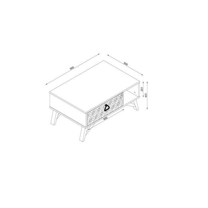 Mesa de centro YAKAMOZ  90CM nogal
