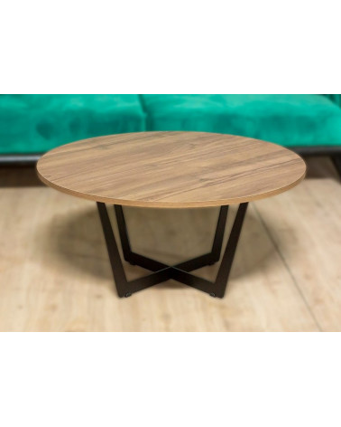 Tavolino rotondo DIAMOND 90 cm in rovere e nero