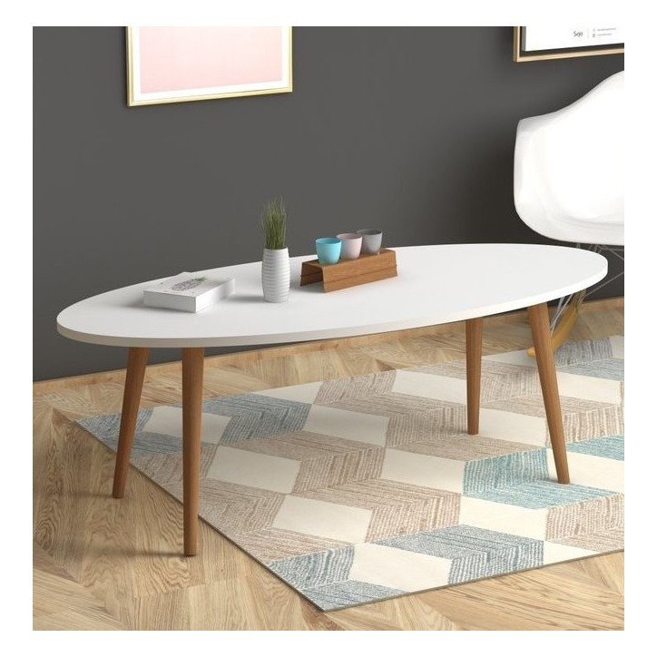 Mesa de centro branca ORBIT 118CM Mesa de centro branca ORBIT 118CM