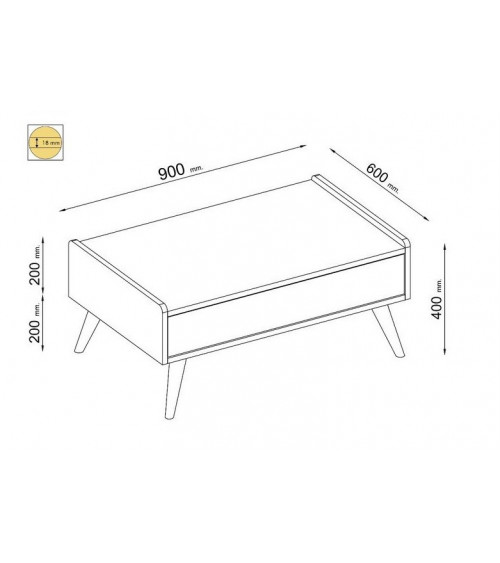 Table basse DEMRE  90cm