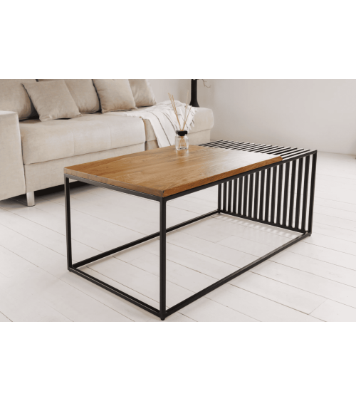 Table basse ARCHITECTURE 100 cm en bois de sheesham