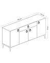 Buffet MOON blanc 4 portes 1 tiroir 160 cm blanc