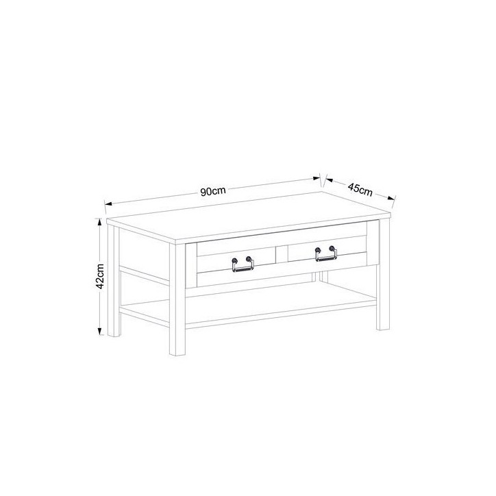 Mesa de centro SENTO 90 cm madera y blanco Mesa de centro SENTO 90 cm madera y blanco
