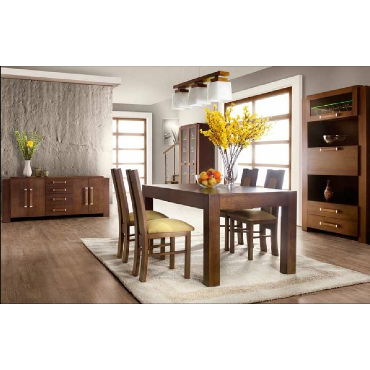 Salle à manger complète TRIUM chêne massif foncé Salle à manger complète TRIUM chêne massif foncé